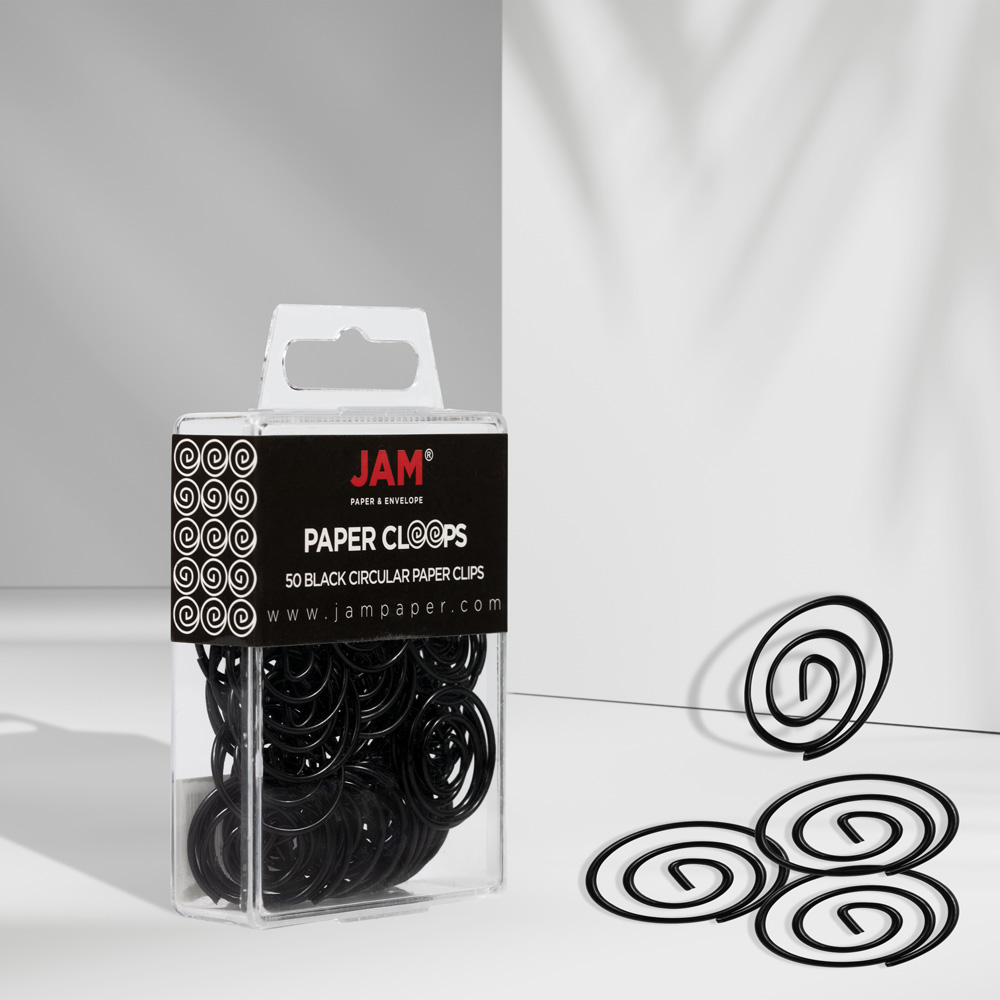 Black Circular "Cloops" Paper Clips - 50 Pack