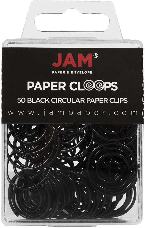 Black Circular "Cloops" Paper Clips - 50 Pack