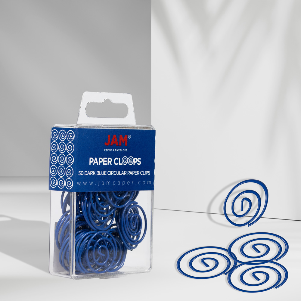 Dark Blue Circular "Cloops" Paper Clips - 50 Pack