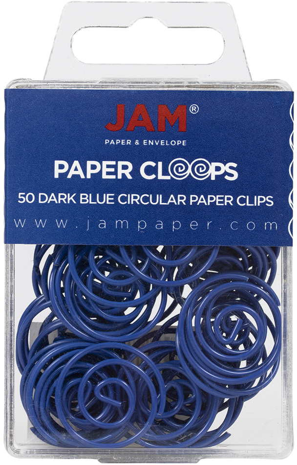 Dark Blue Circular "Cloops" Paper Clips - 50 Pack