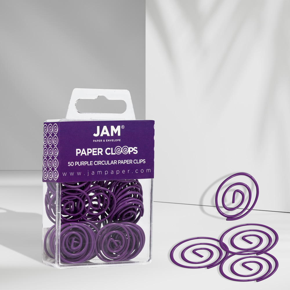 Purple Circular "Cloops" Paper Clips - 50 Pack
