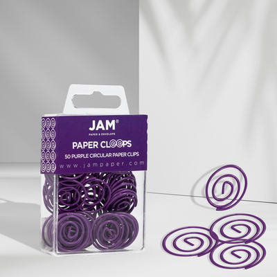 Purple Circular "Cloops" Paper Clips - 50 Pack