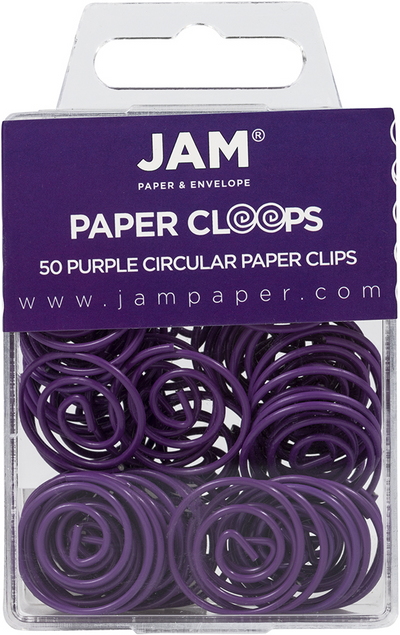 Purple Circular "Cloops" Paper Clips - 50 Pack
