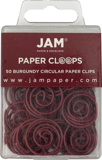 Burgundy Circular "Cloops" Paper Clips - 50 Pack