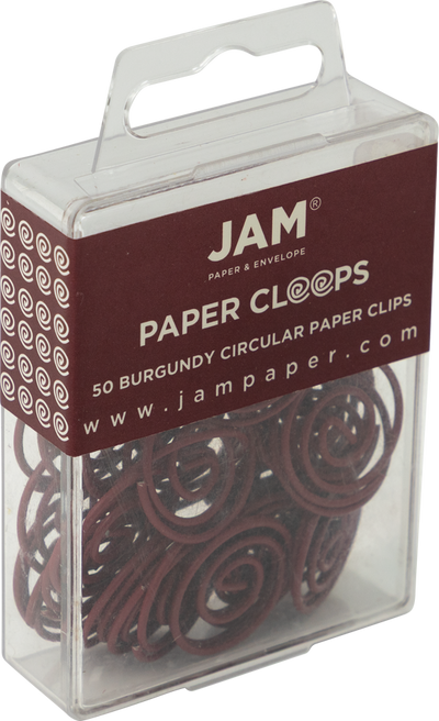 Burgundy Circular "Cloops" Paper Clips - 50 Pack