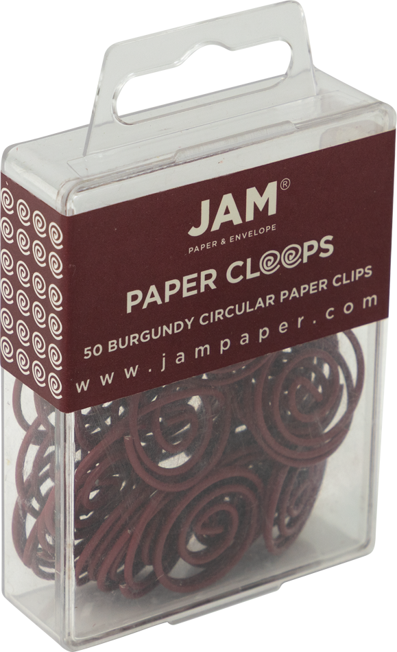 Burgundy Circular "Cloops" Paper Clips - 50 Pack