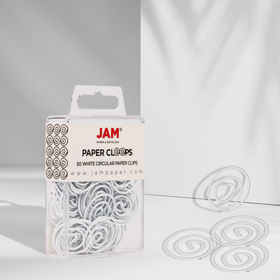 White Circular "Cloops" Paper Clips - 50 Pack