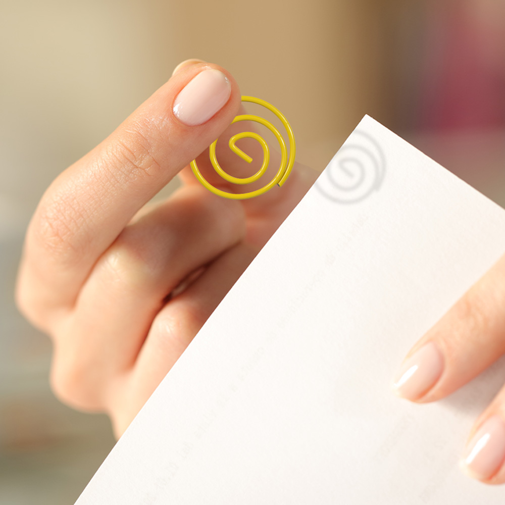 Yellow Circular "Cloops" Paper Clips - 50 Pack