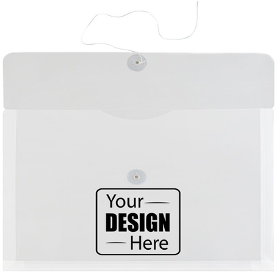 Clear Letter Booklet Plastic Envelopes (9 3/4 x 13) with Button & String