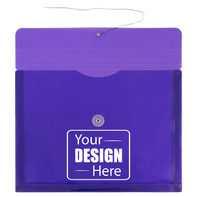Purple Letter Booklet Plastic Envelopes (9 3/4 x 13) with Button & String
