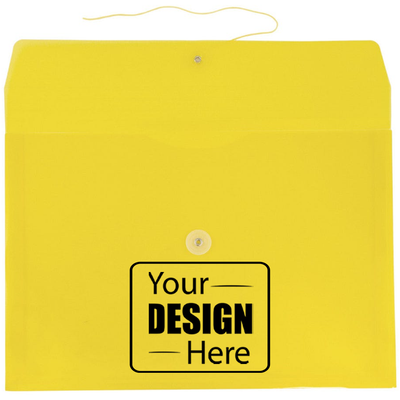 Yellow Letter Booklet Plastic Envelopes (9 3/4 x 13) with Button & String