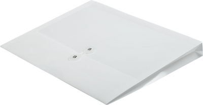 White Letter Booklet Plastic Envelopes (9 3/4 x 13) with Button & String