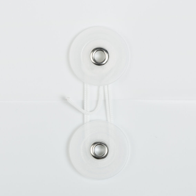 White Letter Booklet Plastic Envelopes (9 3/4 x 13) with Button & String