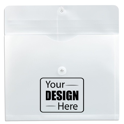 White Letter Booklet Plastic Envelopes (9 3/4 x 13) with Button & String