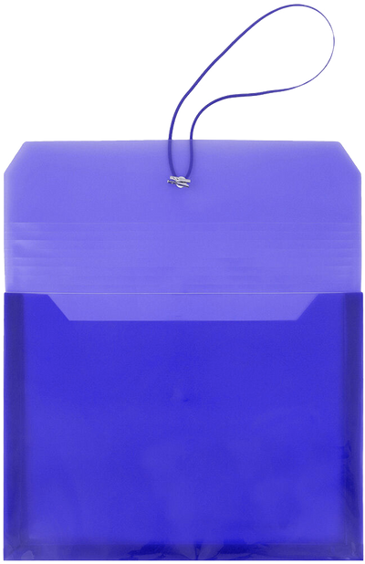 Blue (9 3/4 x 13) Letter Booklet with 2 5/8" Expansion Plastic Envelopes with Elastic Plastic