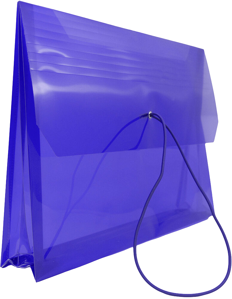 Blue (9 3/4 x 13) Letter Booklet with 2 5/8" Expansion Plastic Envelopes with Elastic Plastic