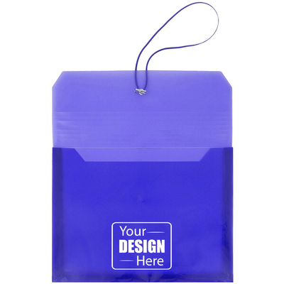 Blue (9 3/4 x 13) Letter Booklet with 2 5/8" Expansion Plastic Envelopes with Elastic Plastic