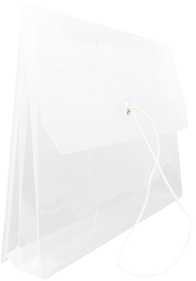 Clear Letter (9 3/4 x 13) Booklet with 2 5/8" Expansion Plastic Envelopes with Elastic Plastic