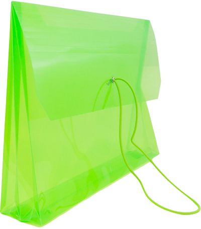 Lime Green Letter (9 3/4 x 13) Booklet with 2 5/8" Expansion Plastic Envelopes with Elastic Plastic