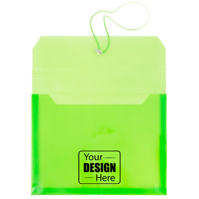 Lime Green Letter (9 3/4 x 13) Booklet with 2 5/8" Expansion Plastic Envelopes with Elastic Plastic