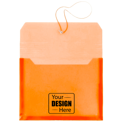 Orange Letter (9 3/4 x 13) Booklet with 2 5/8" Expansion Plastic Envelopes with Elastic Plastic