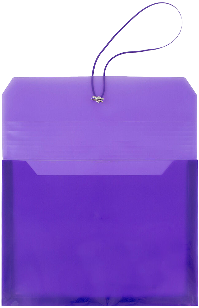 Purple Letter (9 3/4 x 13) Booklet with 2 5/8" Expansion Plastic Envelopes with Elastic Plastic