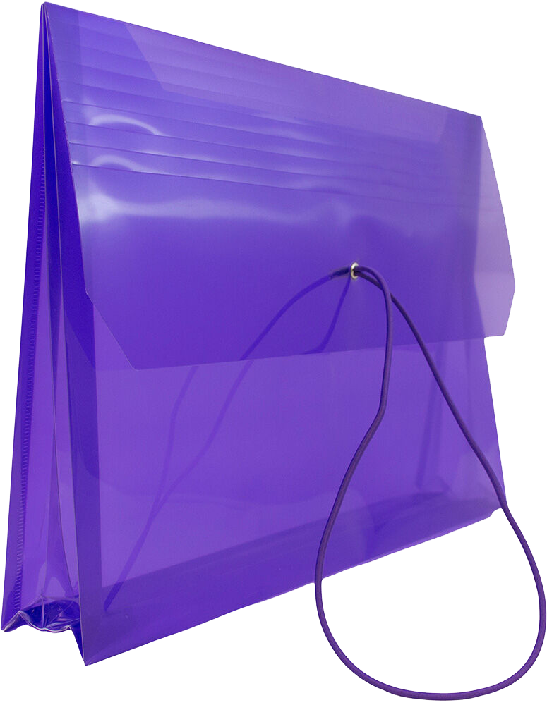 Purple Letter (9 3/4 x 13) Booklet with 2 5/8" Expansion Plastic Envelopes with Elastic Plastic