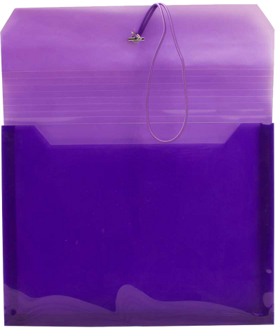 Purple Letter (9 3/4 x 13) Booklet with 2 5/8" Expansion Plastic Envelopes with Elastic Plastic