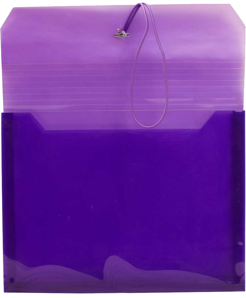Purple Letter (9 3/4 x 13) Booklet with 2 5/8" Expansion Plastic Envelopes with Elastic Plastic