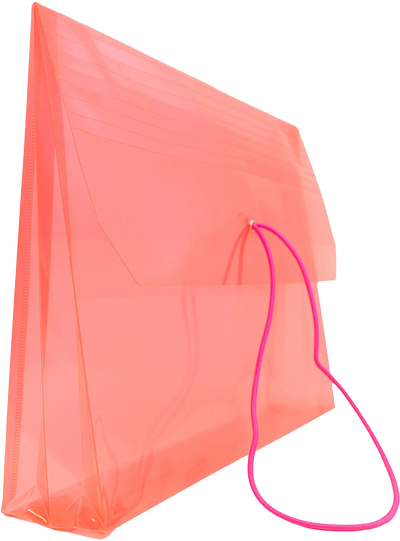 Red Letter (9 3/4 x 13) Booklet with 2 5/8" Expansion Plastic Envelopes with Elastic Plastic