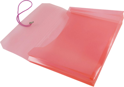 Red Letter (9 3/4 x 13) Booklet with 2 5/8" Expansion Plastic Envelopes with Elastic Plastic