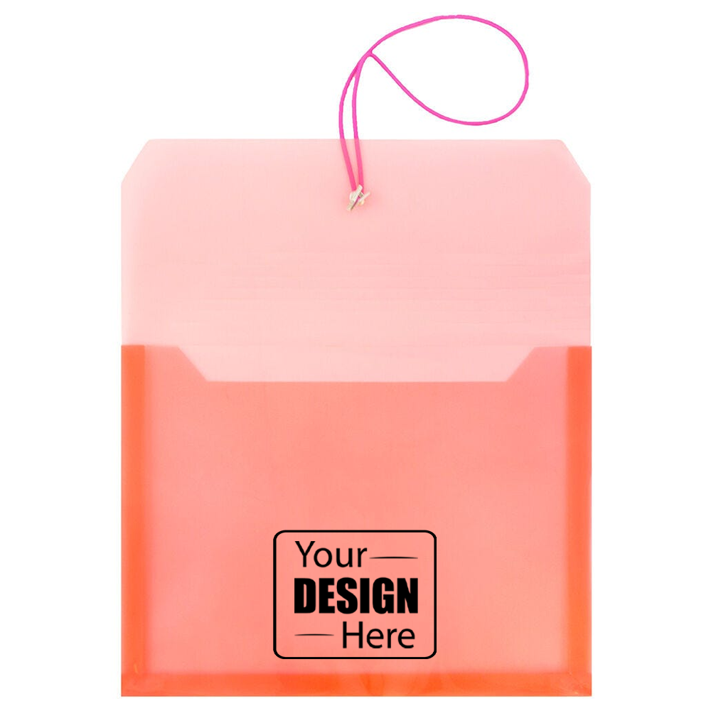Red Letter (9 3/4 x 13) Booklet with 2 5/8" Expansion Plastic Envelopes with Elastic Plastic