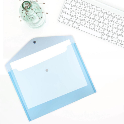 Blue Letter Booklet Plastic Envelopes (9 3/4 x 13) with Snap Closure
