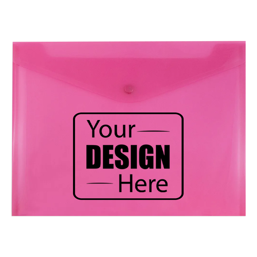 Fuchsia Pink Letter Booklet Plastic Envelopes (9 3/4 x 13) with Snap Closure