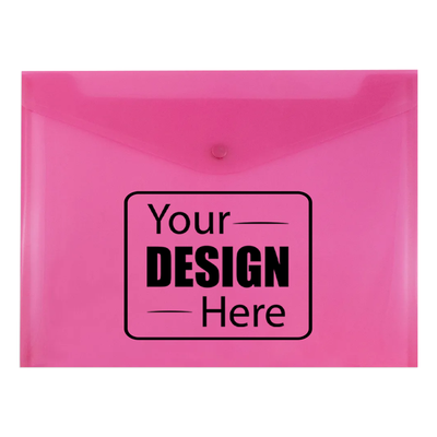Fuchsia Pink Letter Booklet Plastic Envelopes (9 3/4 x 13) with Snap Closure