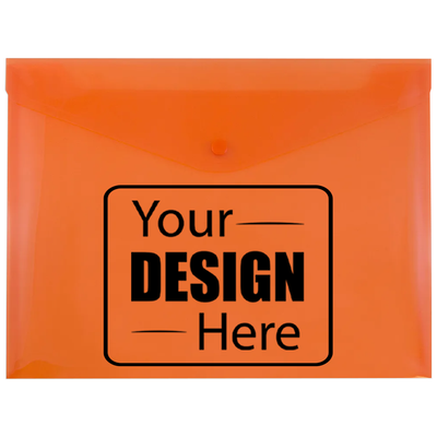 Orange Letter Booklet Plastic Envelopes (9 3/4 x 13) with Snap Closure