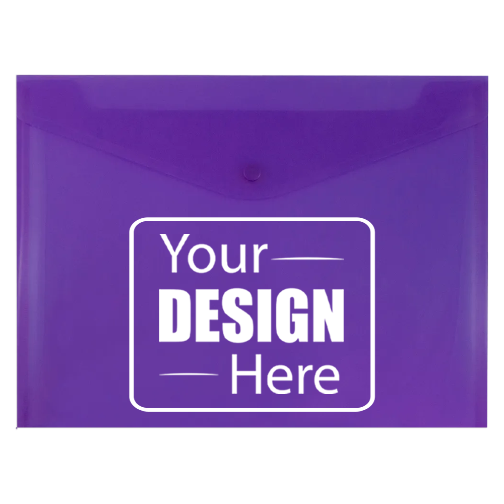 Purple Letter Booklet Plastic Envelopes (9 3/4 x 13) with Snap Closure