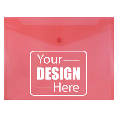 Red Letter Booklet Plastic Envelopes (9 3/4 x 13) with Snap Closure