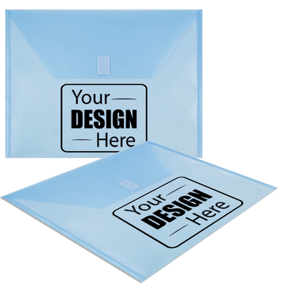 Blue Letter Booklet Plastic Envelopes (9 3/4 x 13) with Hook and Loop Closure