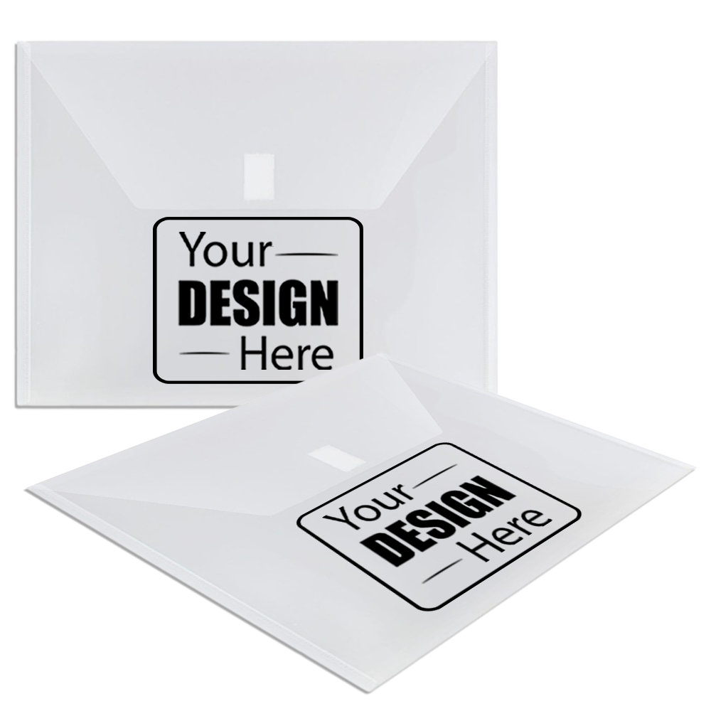 Clear Letter Booklet Plastic Envelopes (9 3/4 x 13) with Hook and Loop Closure