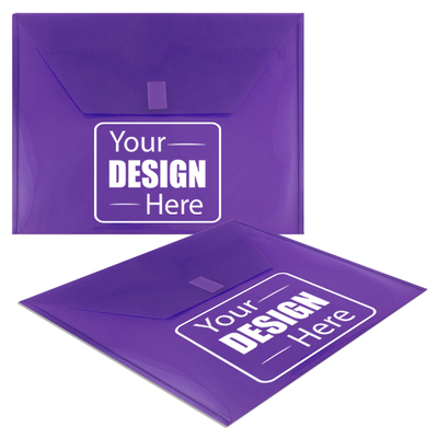 Purple Letter Booklet Plastic Envelopes (9 3/4 x 13) with Hook and Loop Closure