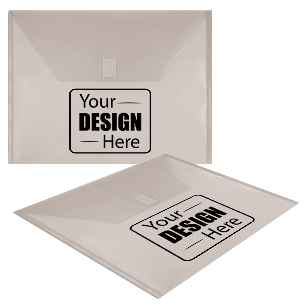 Smoke Gray Letter Booklet Plastic Envelopes (9 3/4 x 13) with Hook and Loop Closure