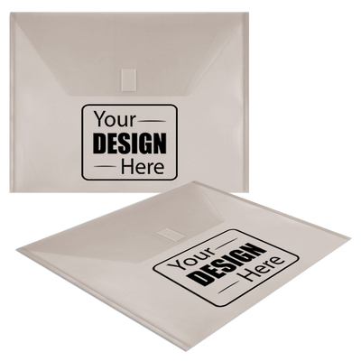 Smoke Gray Letter Booklet Plastic Envelopes (9 3/4 x 13) with Hook and Loop Closure