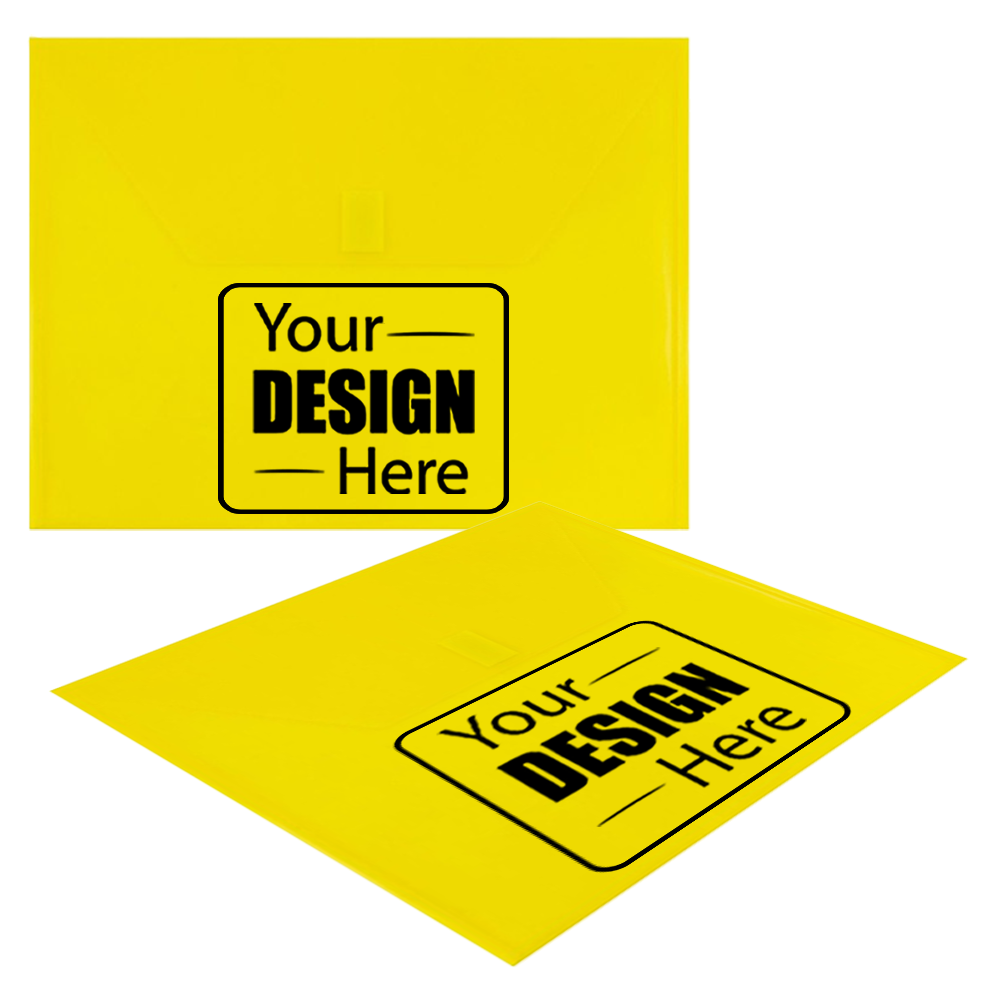 Yellow Letter Booklet Plastic Envelopes (9 3/4 x 13) with Hook and Loop Closure