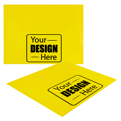 Yellow Letter Booklet Plastic Envelopes (9 3/4 x 13) with Hook and Loop Closure