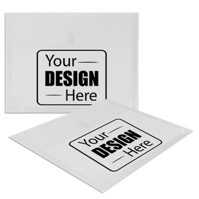 Clear Letter Booklet with 1" Expansion Plastic Envelopes (9 3/4 x 13) with Hook and Loop Closure