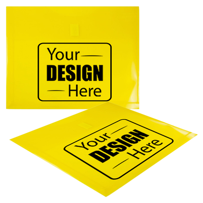 Yellow Letter Booklet with 1" Expansion Plastic Envelopes (9 3/4 x 13) with Hook and Loop Closure