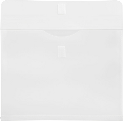 White Letter Booklet with 1" Expansion Plastic Envelopes (9 3/4 x 13) with Hook and Loop Closure
