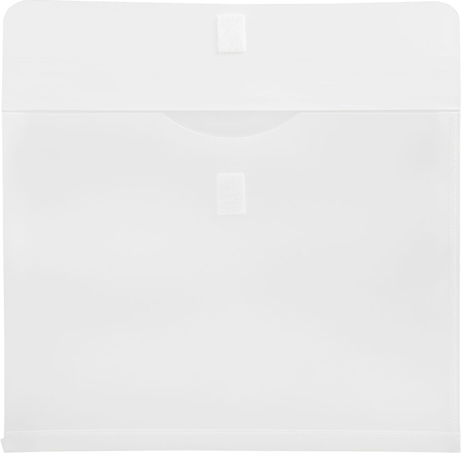 White Letter Booklet with 1" Expansion Plastic Envelopes (9 3/4 x 13) with Hook and Loop Closure