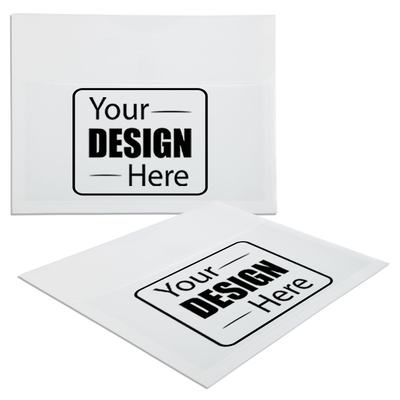 White Letter Booklet with 1" Expansion Plastic Envelopes (9 3/4 x 13) with Hook and Loop Closure